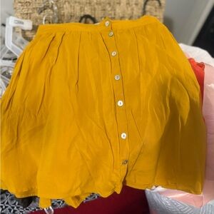 Express Yellow Button-Up Skirt